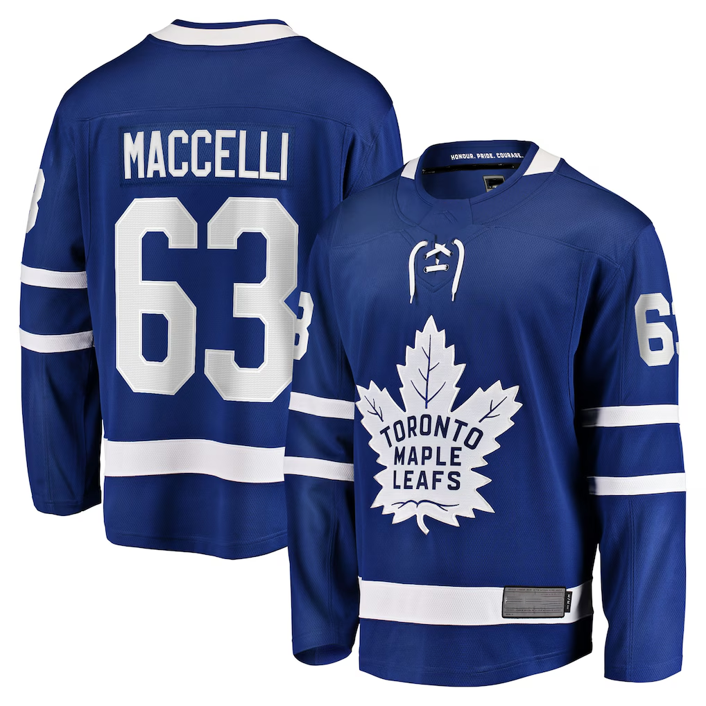 Tocy T.Maple Leafs #63 Matias Maccelli Blue Home Breakaway Jerseys