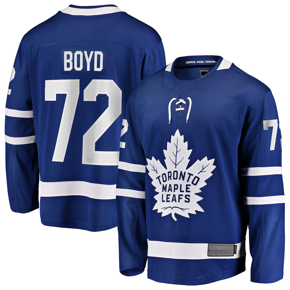 Tocy T.Maple Leafs #72 Travis Boyd Blue Home Breakaway Jerseys
