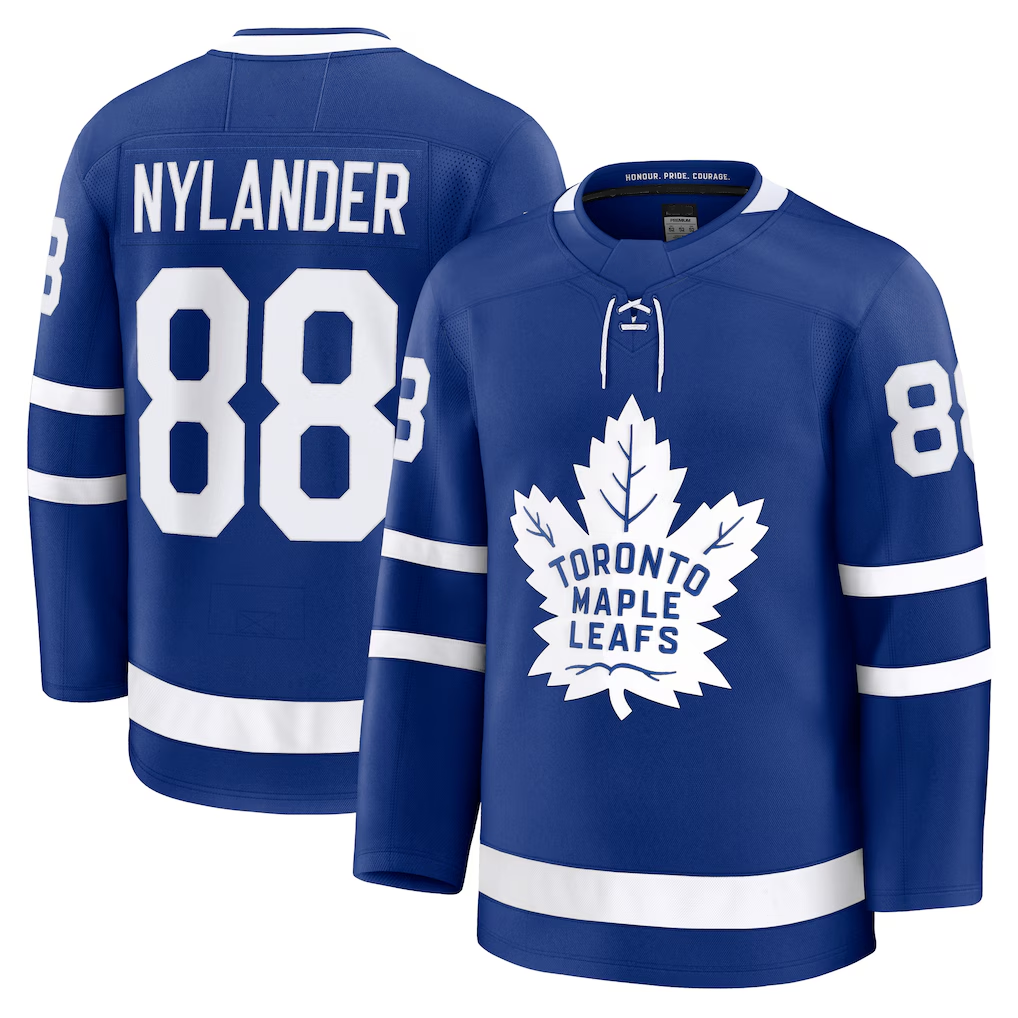 Tocy T.Maple Leafs #88 William Nylander Blue Home Premium Jerseys