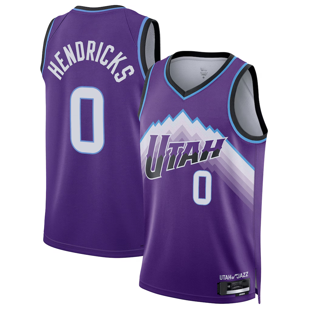 tocy U.Jazz #0 Taylor Hendricks Purple Swingman Jerseys - Icon Edition