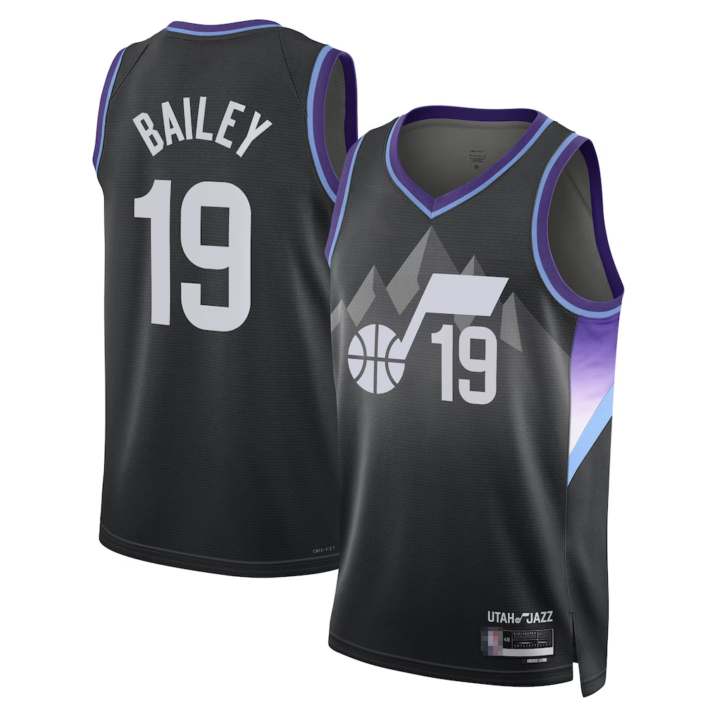 tocy U.Jazz #19 Ace Bailey Black Swingman Player Jerseys - Statement Edition
