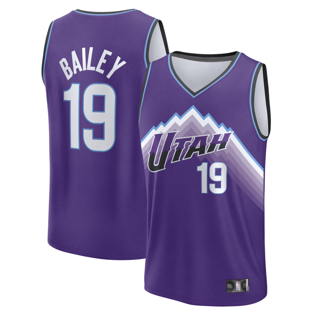 tocy U.Jazz #19 Ace Bailey Fanatics Purple Fast Break Replica Jerseys - Icon Edition