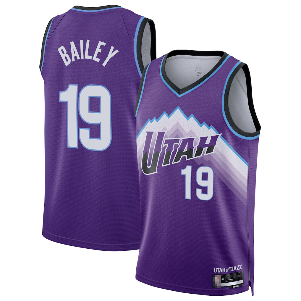 tocy U.Jazz #19 Ace Bailey Purple Swingman Jerseys - Icon Edition