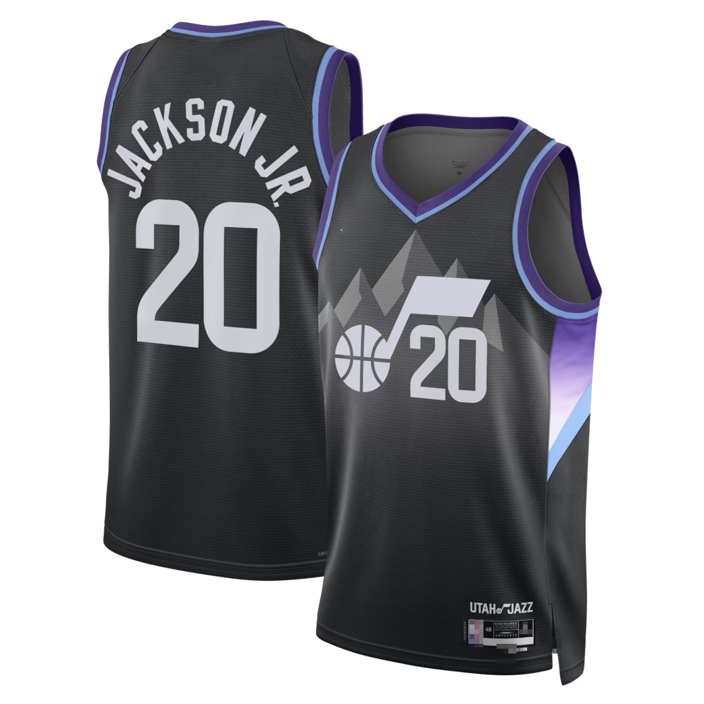 tocy U.Jazz #20 Jaren Jackson Jr. Black Swingman Jerseys - Statement Edition