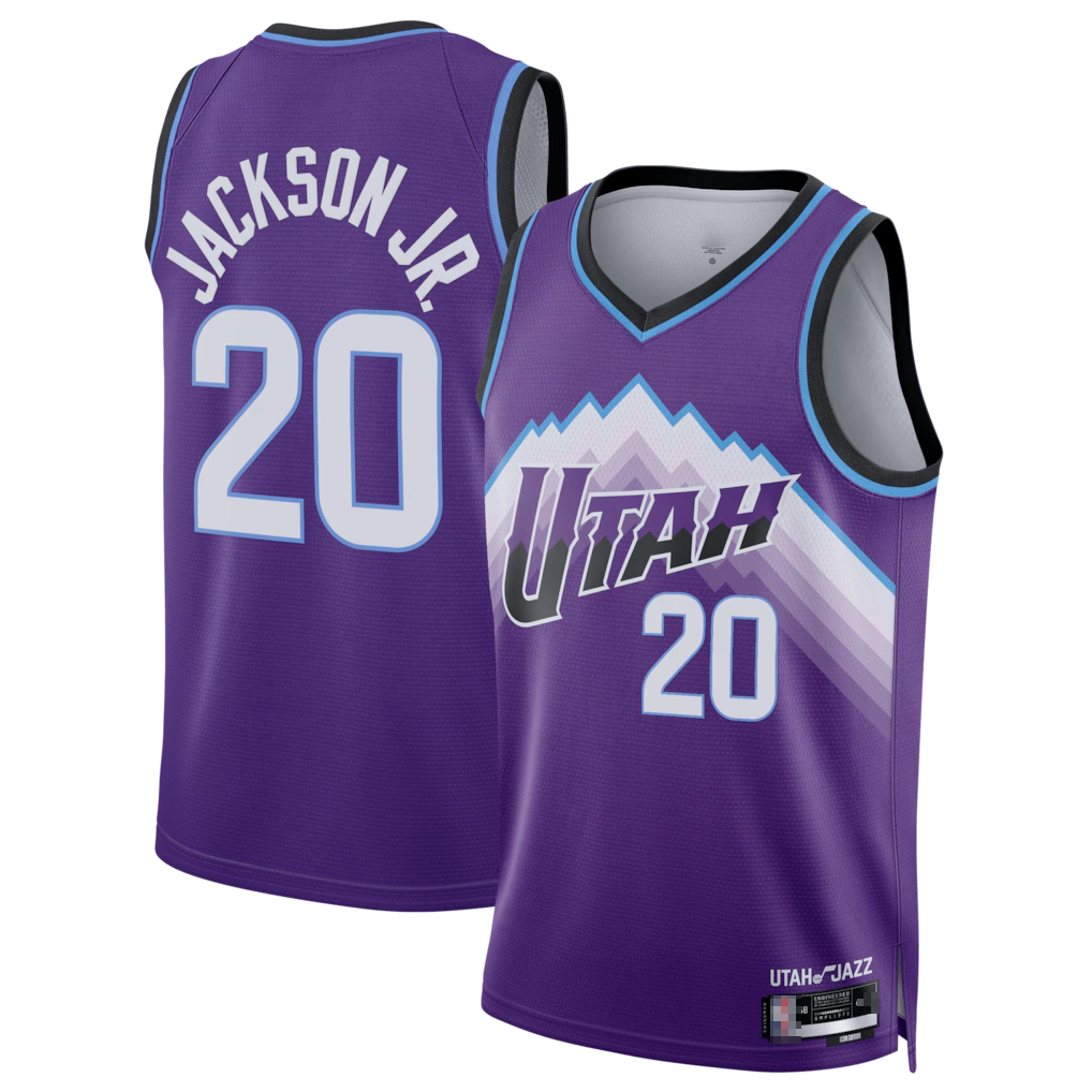 tocy U.Jazz #20 Jaren Jackson Jr. Purple Swingman Jerseys- Icon Edition