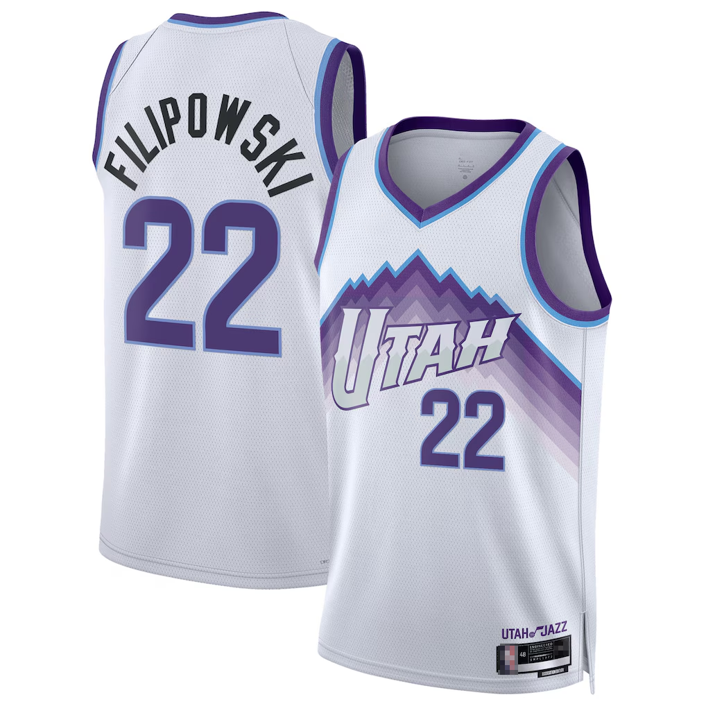 tocy U.Jazz #22 Kyle Filipowski White Swingman Jerseys - Association Edition