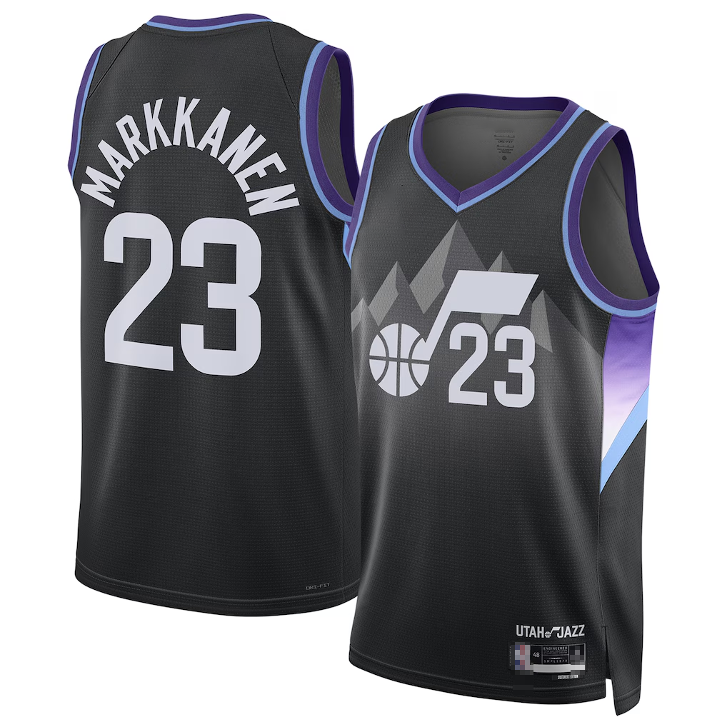 tocy U.Jazz #23 Lauri Markkanen Black 2024-2025 Swingman Jerseys - Statement Edition