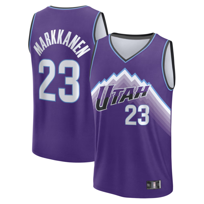 tocy U.Jazz #23 Lauri Markkanen Fanatics Purple Fast Break Replica Jerseys - Icon Edition