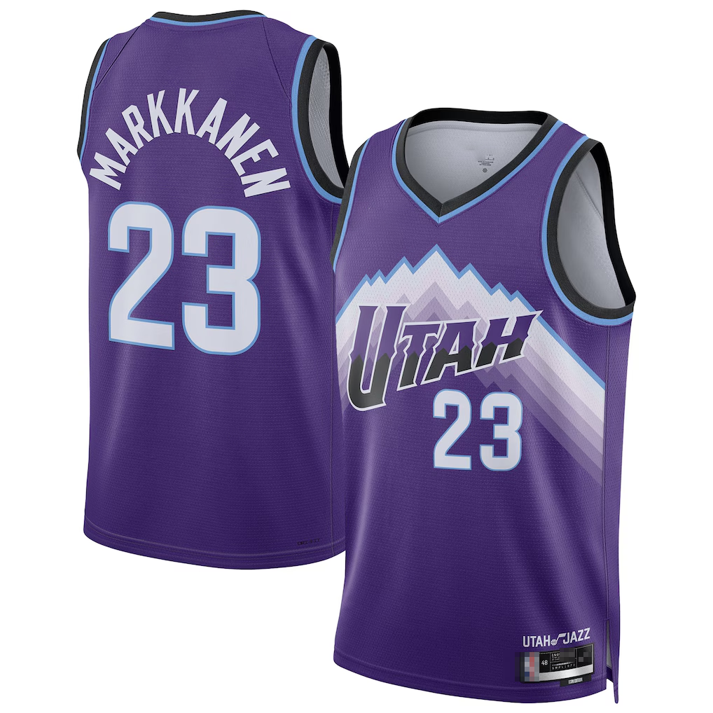 tocy U.Jazz #23 Lauri Markkanen Purple Swingman Jerseys - Icon Edition