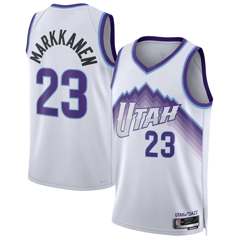 tocy U.Jazz #23 Lauri Markkanen White Swingman Jerseys - Association Edition