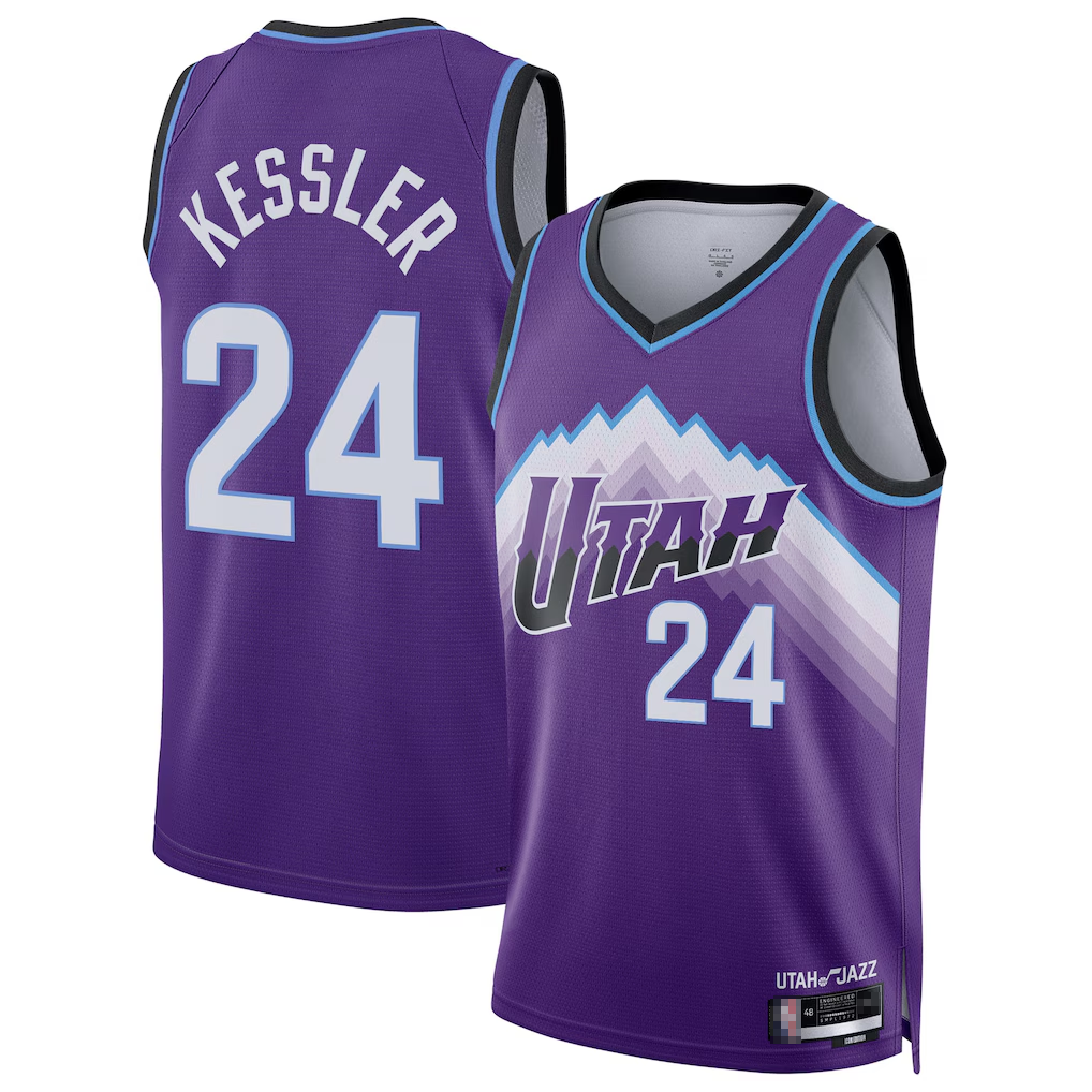 tocy U.Jazz #24 Walker Kessler Purple Swingman Jerseys- Icon Edition