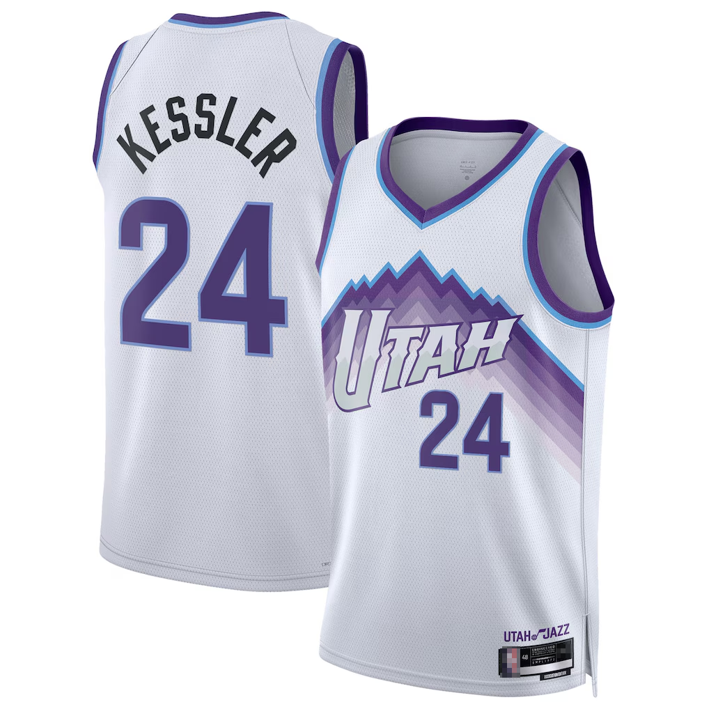 tocy U.Jazz #24 Walker Kessler White Swingman Jerseys - Association Editio