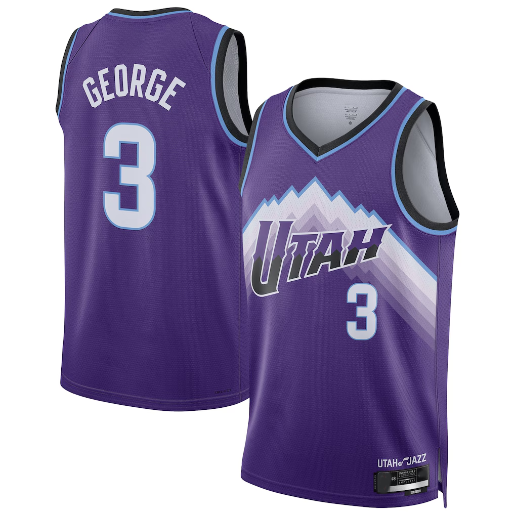 tocy U.Jazz #3 Keyonte George Purple Swingman Jerseys - Icon Edition