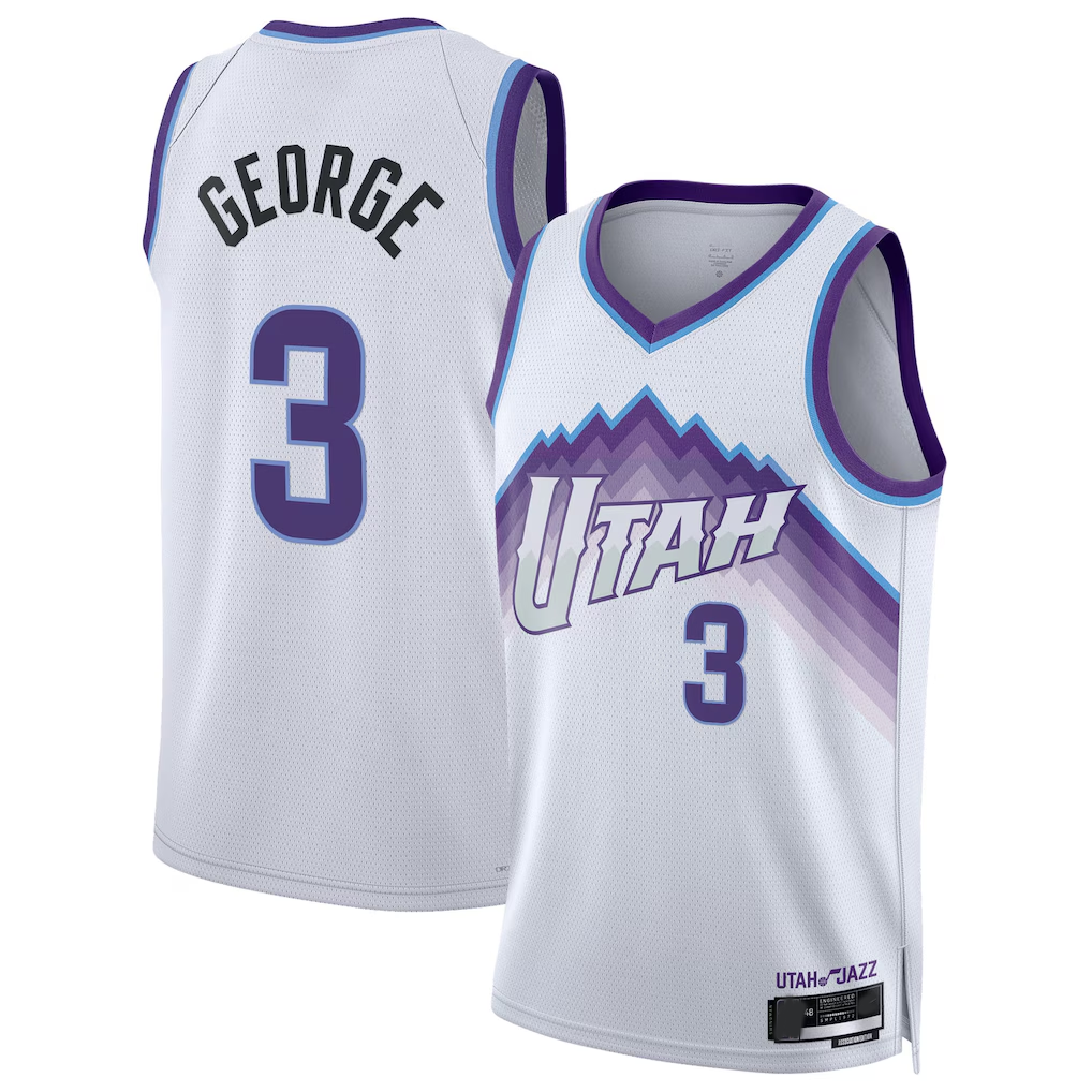 tocy U.Jazz #3 Keyonte George White Swingman Jerseys - Association Edition