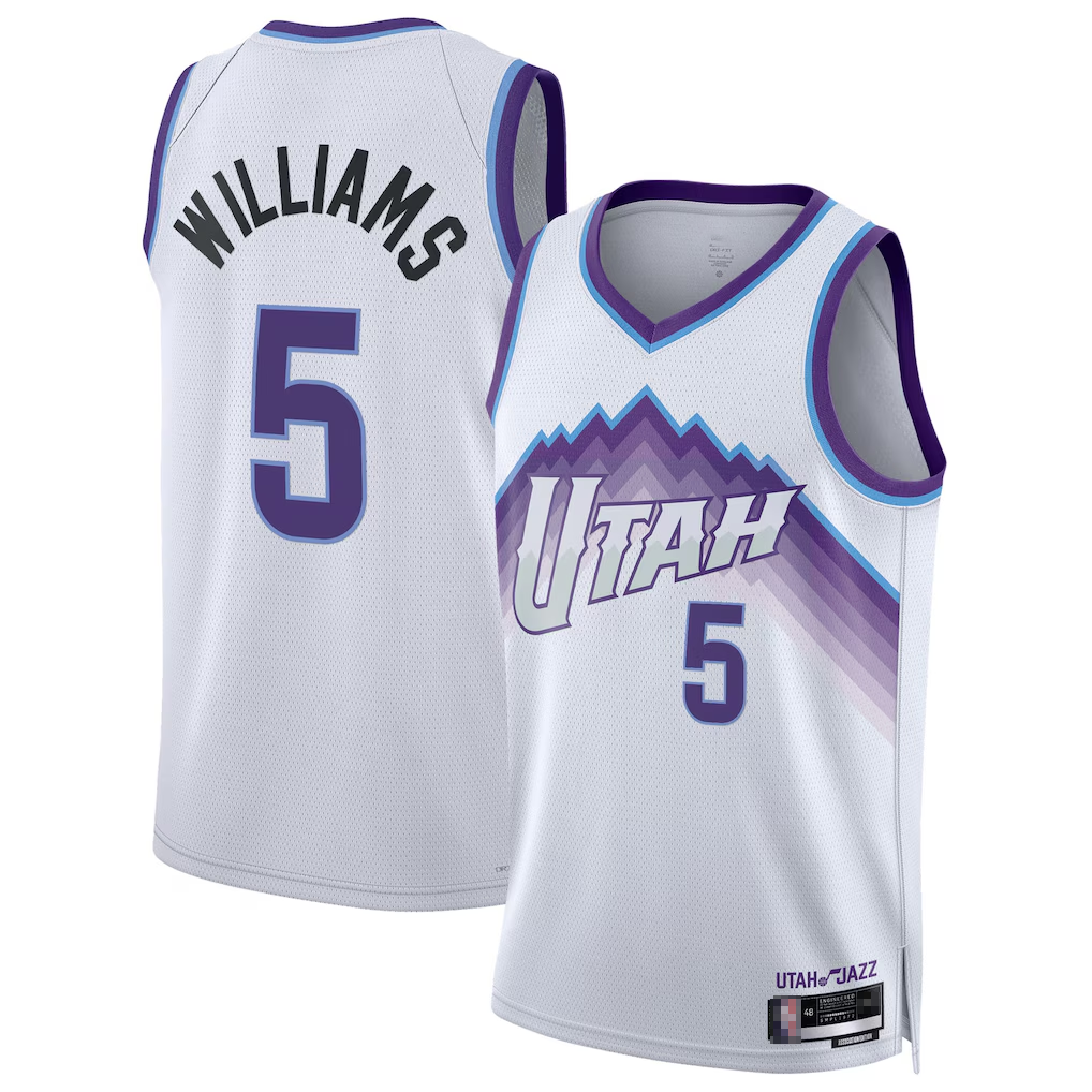 tocy U.Jazz #5 Cody Williams White Swingman Jerseys - Association Edition