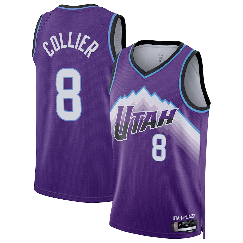 tocy U.Jazz #8 Isaiah Collier Purple Swingman Jerseys - Icon Edition