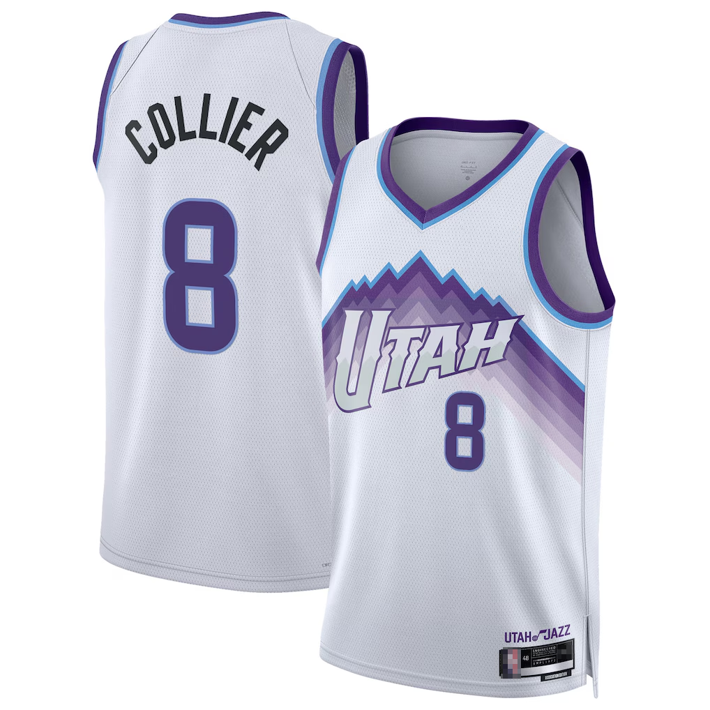 tocy U.Jazz #8 Isaiah Collier White Swingman Jerseys - Association Edition