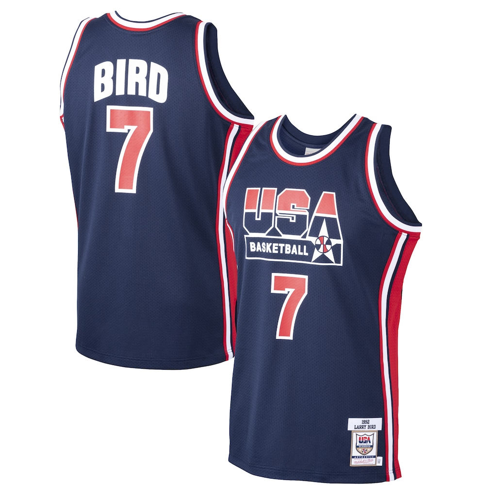 tocy USA Basketball #7 Larry Bird Mitchell & Ness Navy 1992 Dream Team Authentic Jerseys
