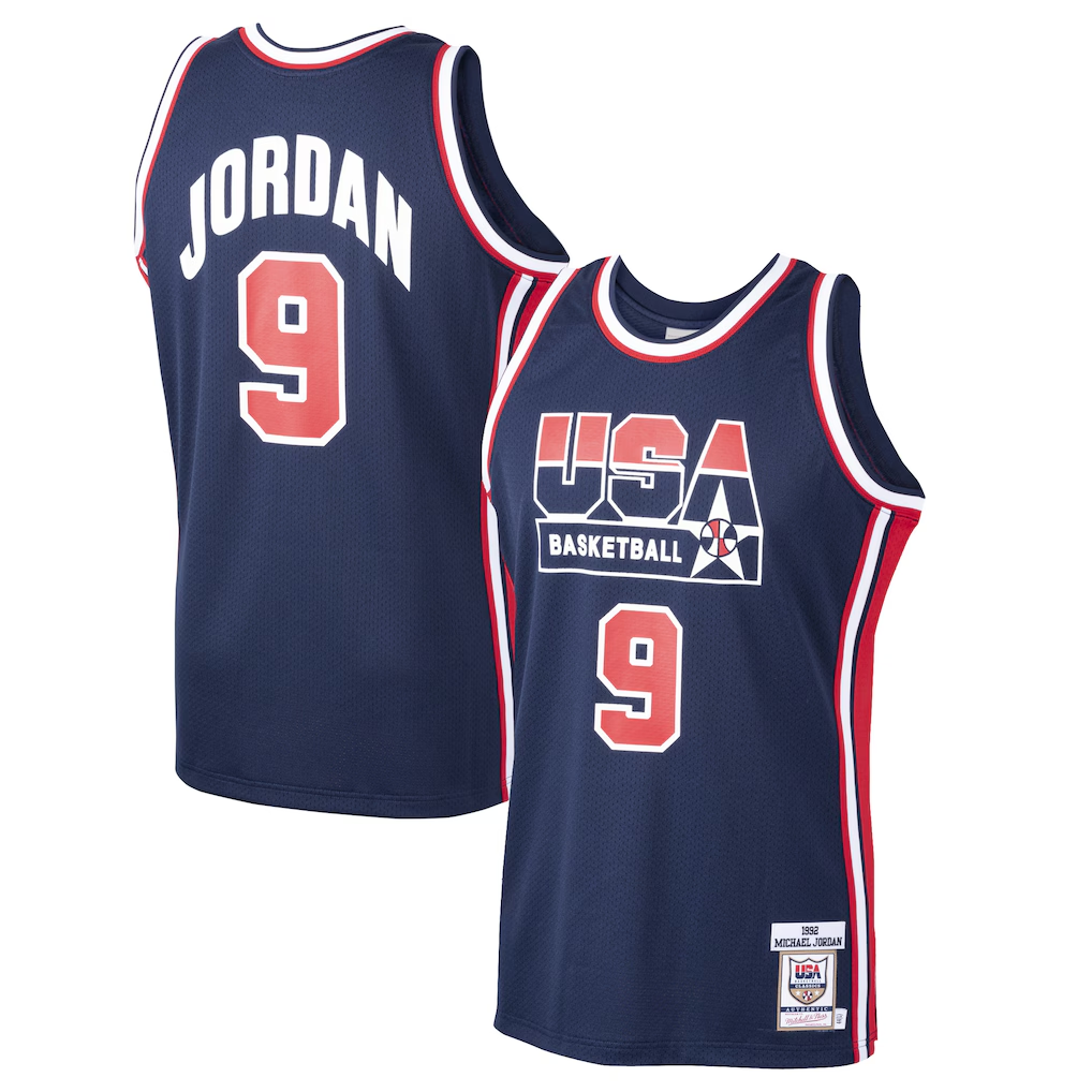 tocy USA Basketball #9 Michael Jordan Mitchell & Ness Navy Home 1992 Dream Team Authentic Jerseys