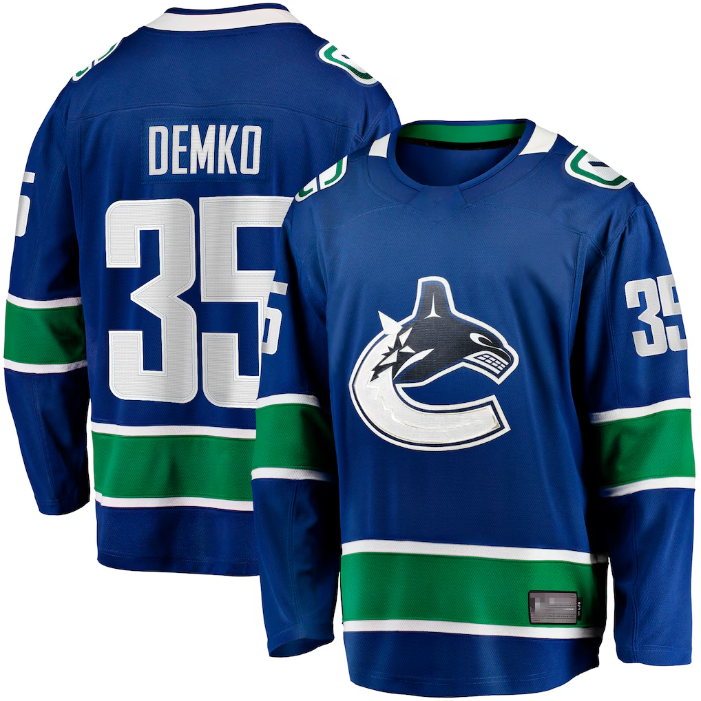 Tocy V.Canucks #35 Thatcher Demko Blue Home Breakaway Jerseys