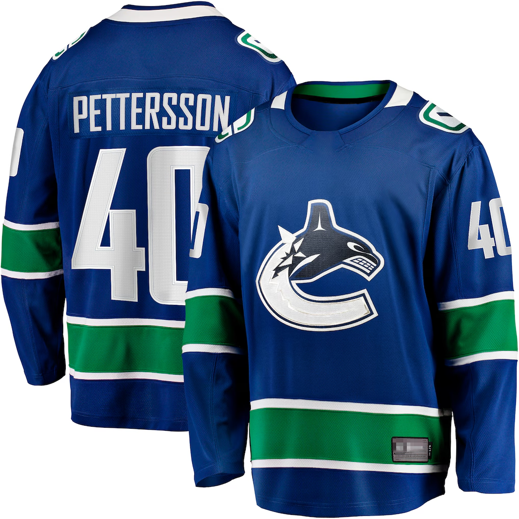 Tocy V.Canucks #40 Elias Pettersson Blue Home Breakaway Jerseys