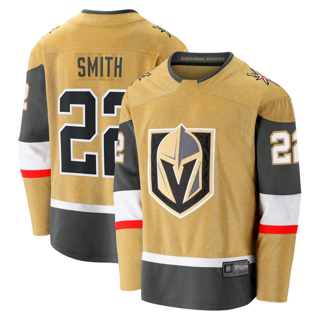Tocy V.Golden Knights #22 Cole Smith Gold Home Breakaway Jerseys