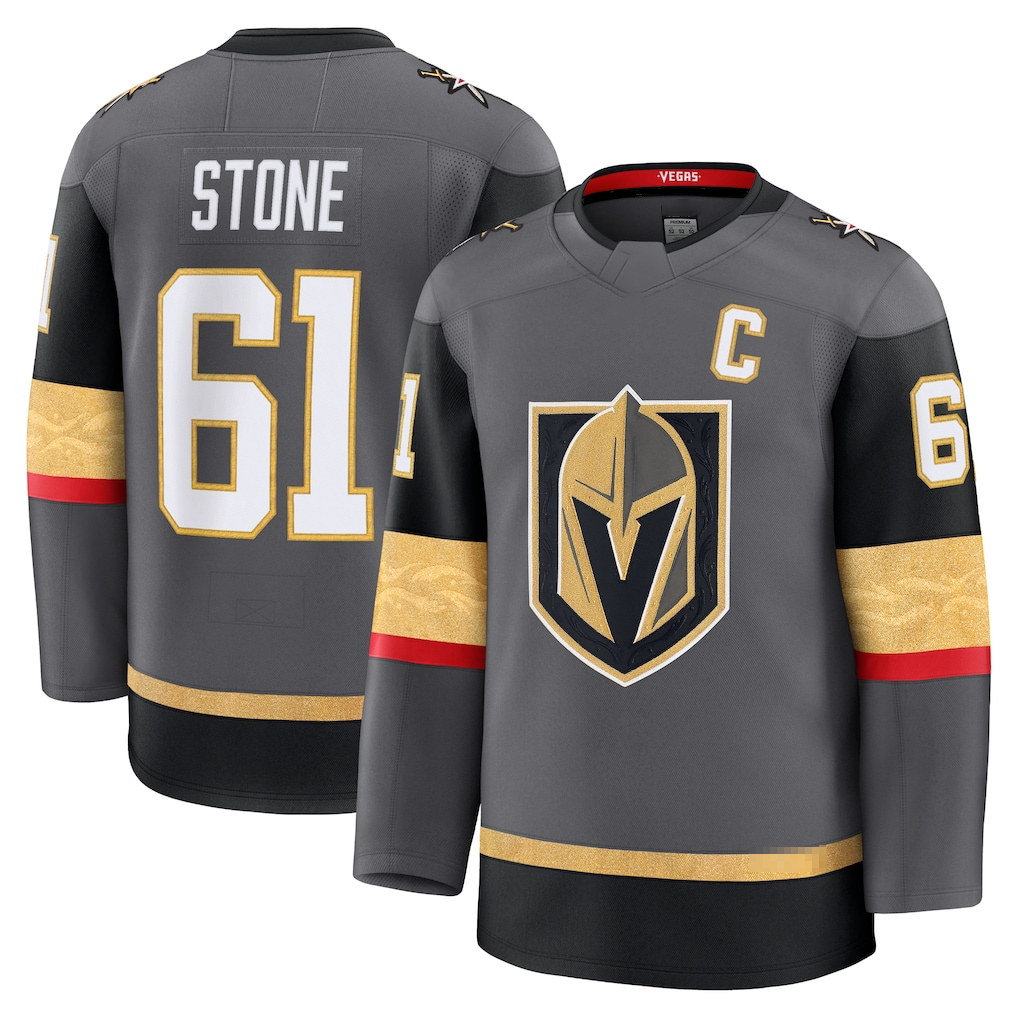 Tocy V.Golden Knights #61 Mark Stone Gray Alternate Premium Jerseys
