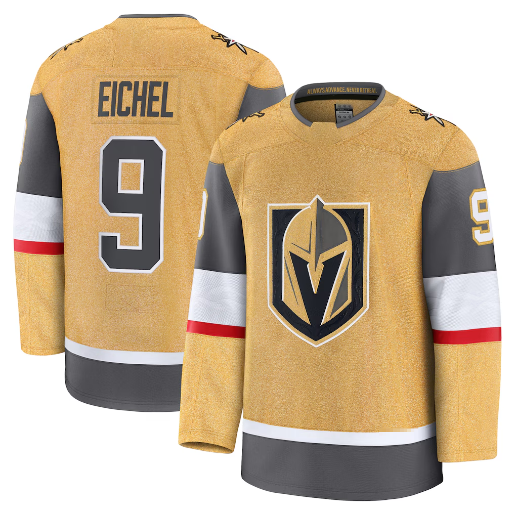 Tocy V.Golden Knights #9 Jack Eichel Gold Home Premium Jerseys