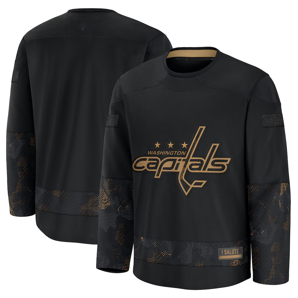 Tocy W.Capitals Black 2024 Military Appreciation Practice Jerseys