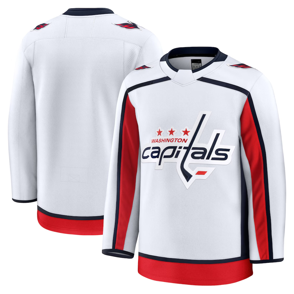 Tocy W.Capitals White Away Premium Jerseys