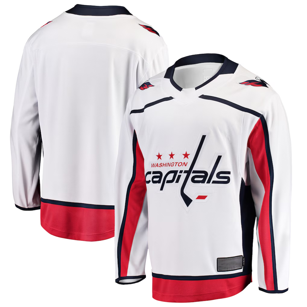 Tocy W.Capitals White Breakaway Away Jerseys