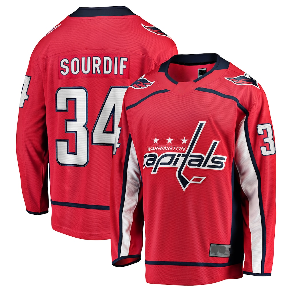 Tocy W.Capitals #34 Justin Sourdif Red Home Breakaway Jerseys