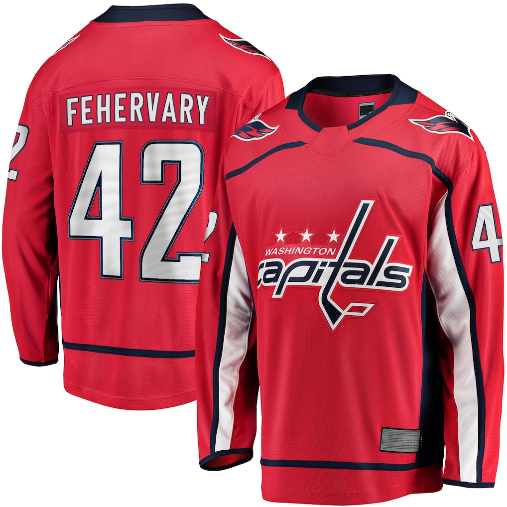 Tocy W.Capitals #42 Martin Fehervary Red Home Breakaway Player Jerseys