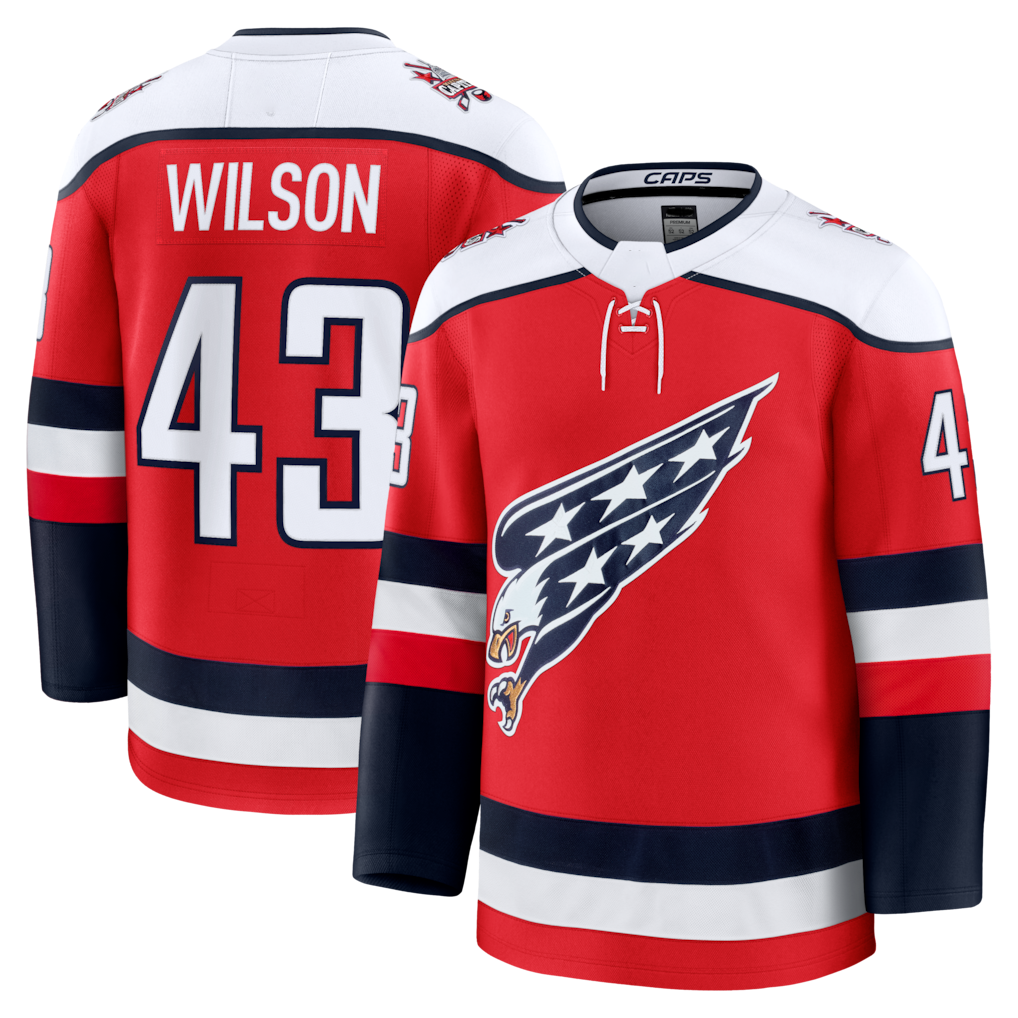 Tocy W.Capitals #43 Tom Wilson Red Alternate Premium Player Jerseys
