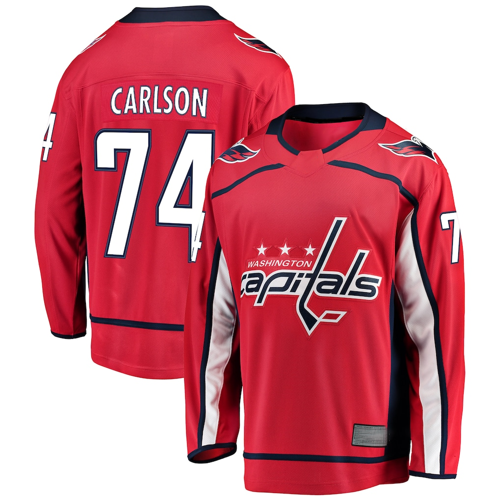 Tocy W.Capitals #74 John Carlson Red Home Breakaway Player Jerseys