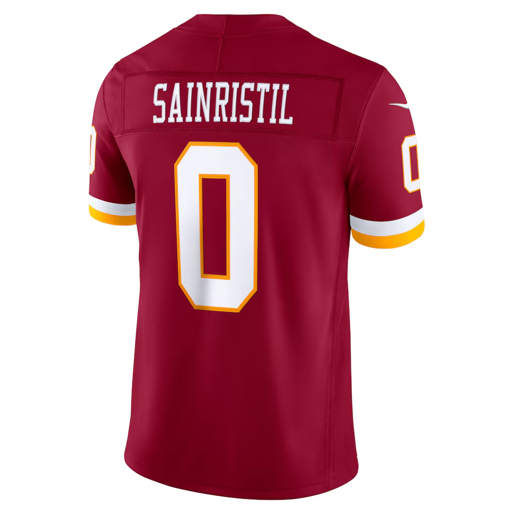 tocy W.Commanders #0 Mike Sainristil Burgundy Team Vapor F.U.S.E. Stitched Limited Jerseys
