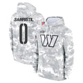 tocy W.Commanders #0 Mike Sainristil Player Arctic Camo Salute to Service Hoodies Stitched Jerseys