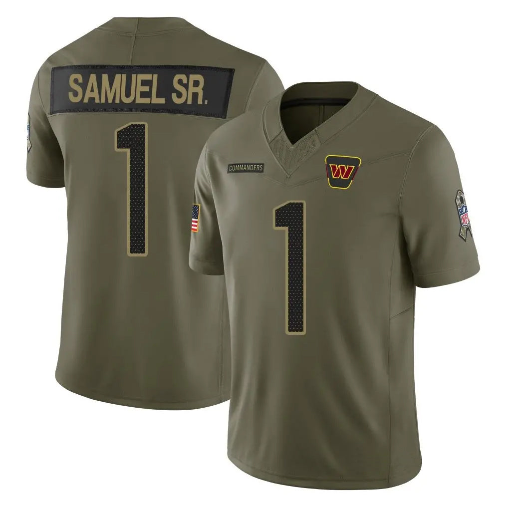 tocy W.Commanders #1 Deebo Samuel Sr Player Olive Salute To Service Limited Stitched Jerseys
