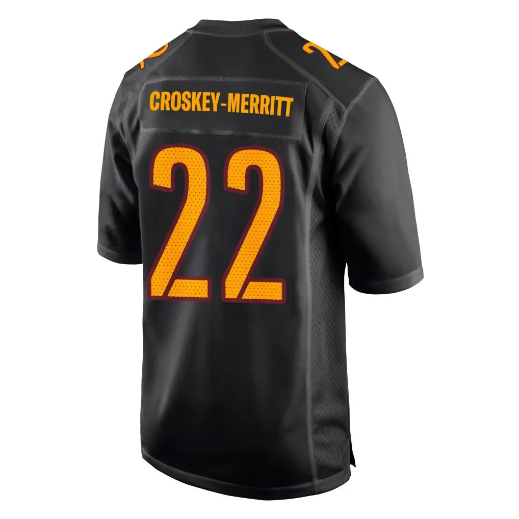 tocy W.Commanders #22 Jacory Croskey-Merritt Player Carbon Black Fashion Game Stitched Jerseys