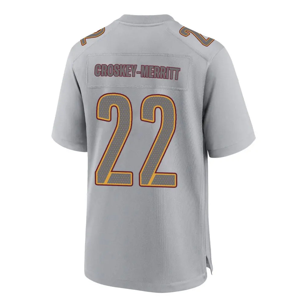 tocy W.Commanders #22 Jacory Croskey-Merritt Player Gray Fashion Game Stitched Jerseys