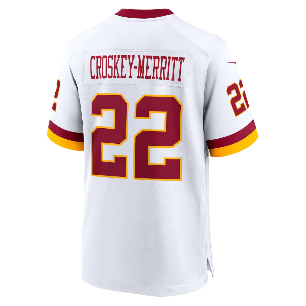 tocy W.Commanders #22 Jacory Croskey-Merritt Player White Home Game Stitched Jerseys