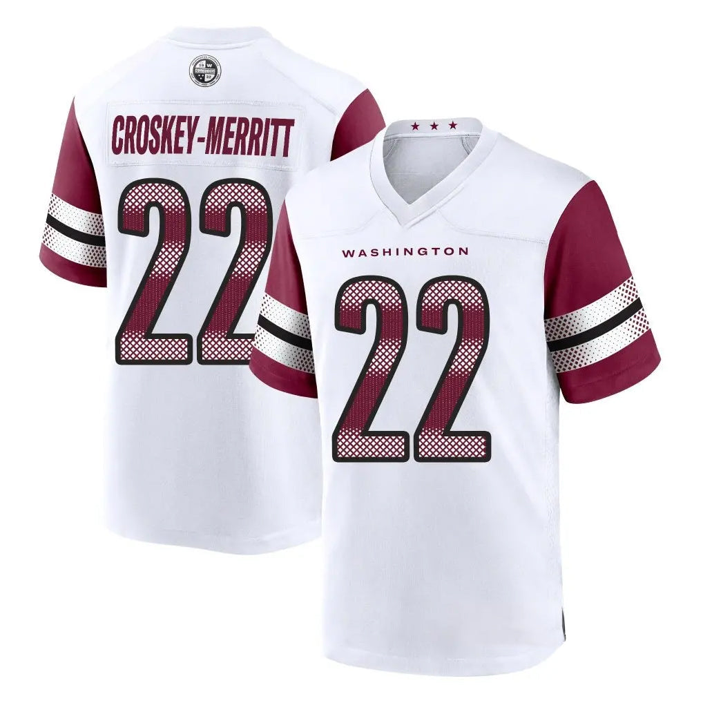 tocy W.Commanders #22 Jacory Croskey-Merritt Player White Limited Home Game Stitched Jerseys