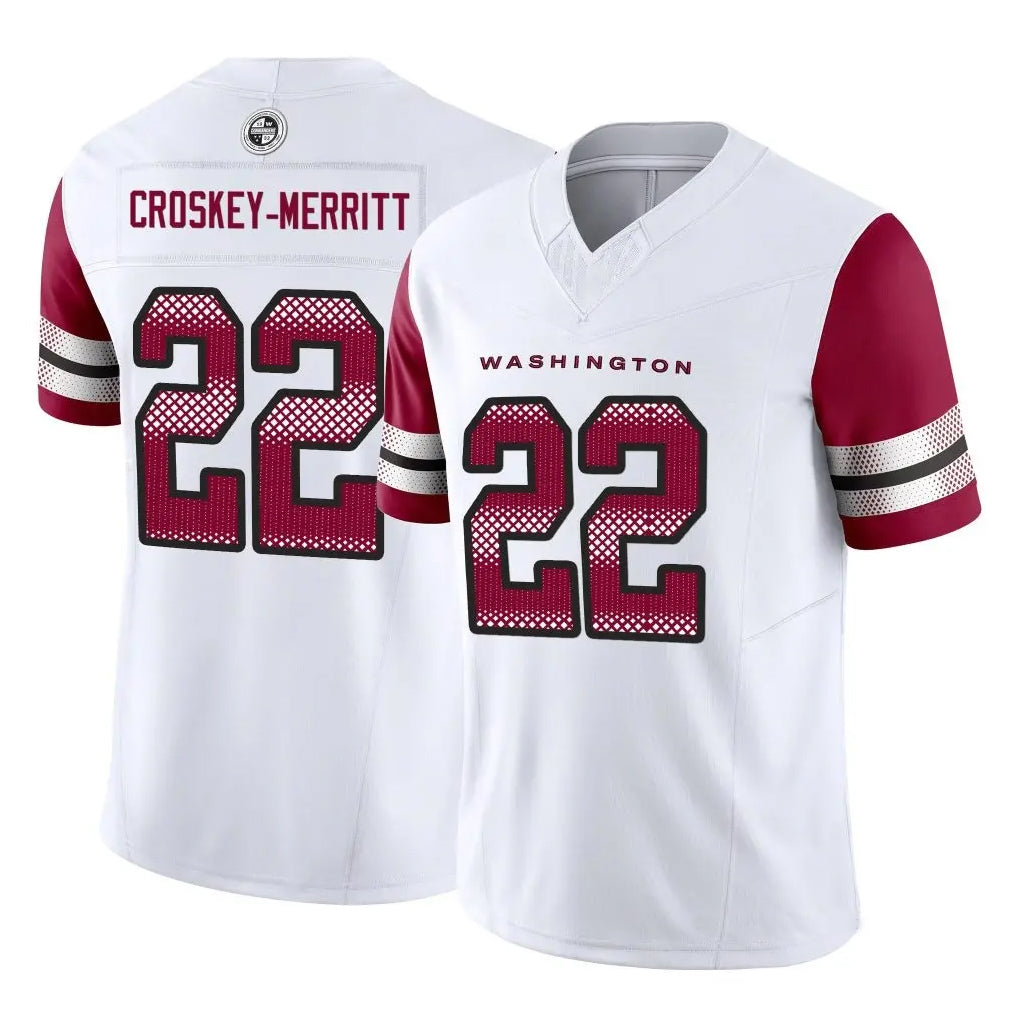 tocy W.Commanders #22 Jacory Croskey-Merritt Player White Vapor F.U.S.E. Limited Stitched Jerseys