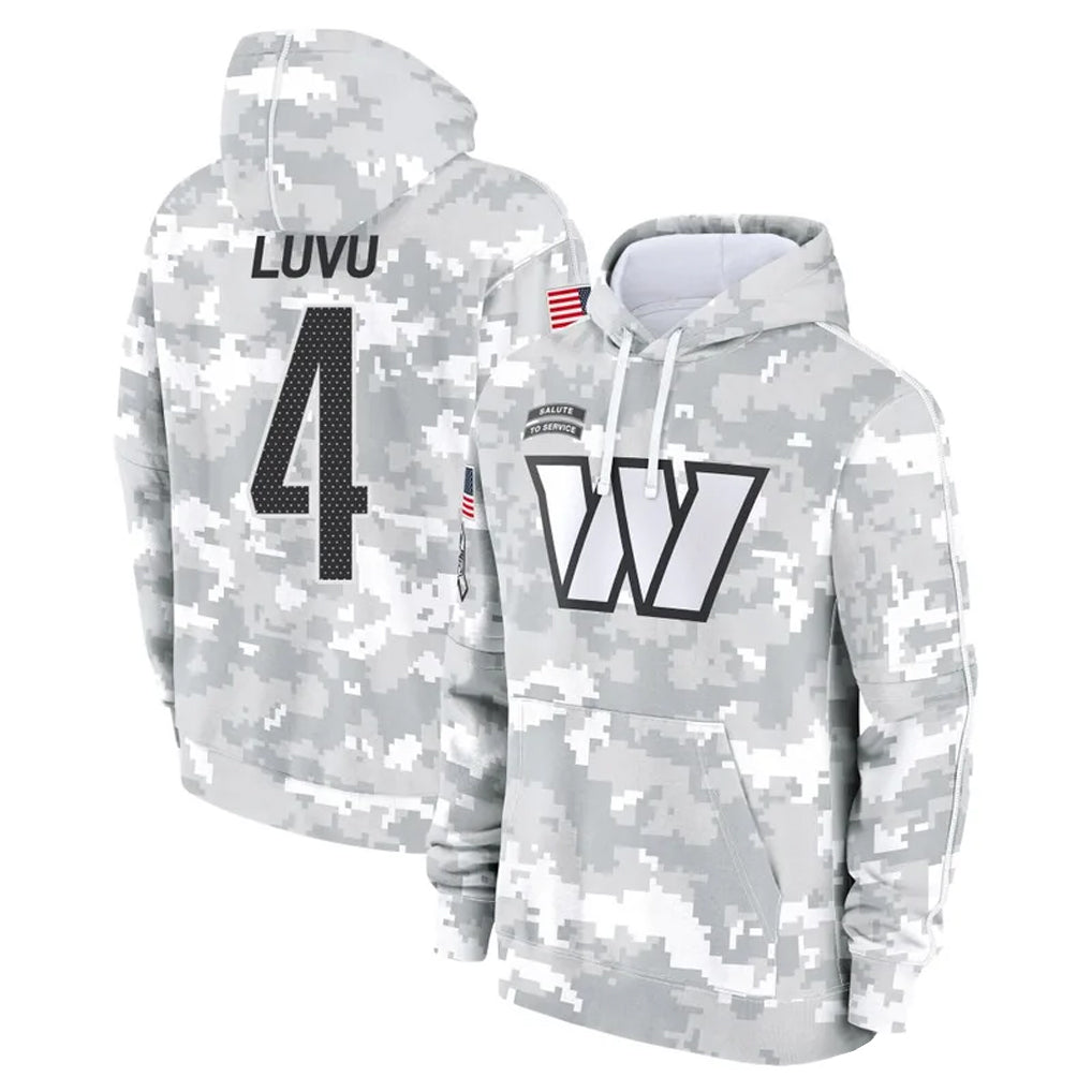 tocy W.Commanders #4 Frankie Luvu Player Arctic Camo Salute to Service Hoodies Stitched Jerseys