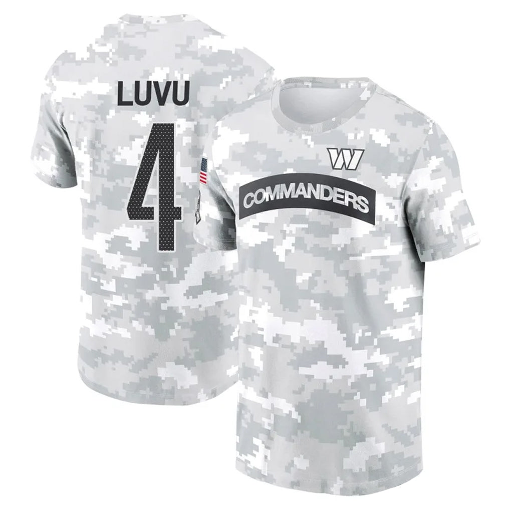 tocy W.Commanders #4 Frankie Luvu Player Salute to Service Hoodies T-Shirts Football Jerseys