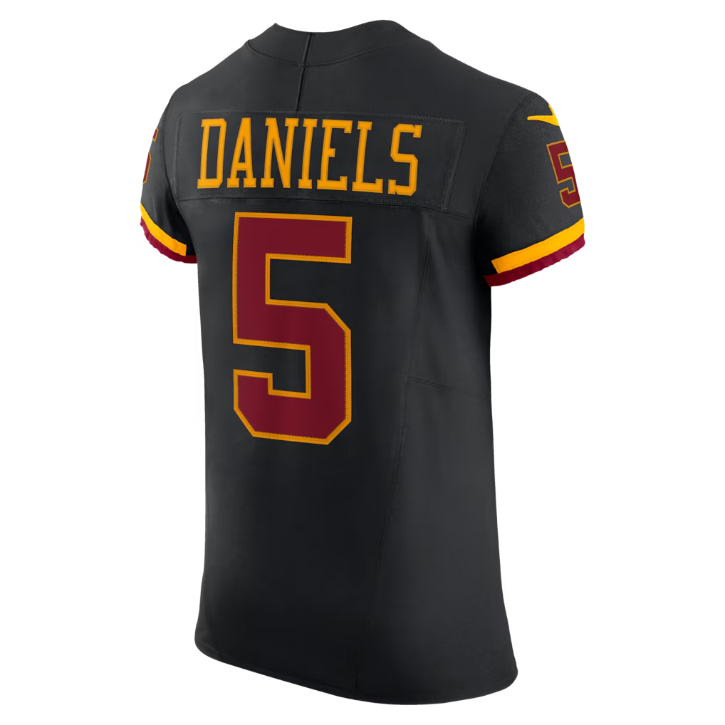 tocy W.Commanders #5 Jayden Daniels Black Alternate Vapor F.U.S.E. Elite Stitched Jerseys