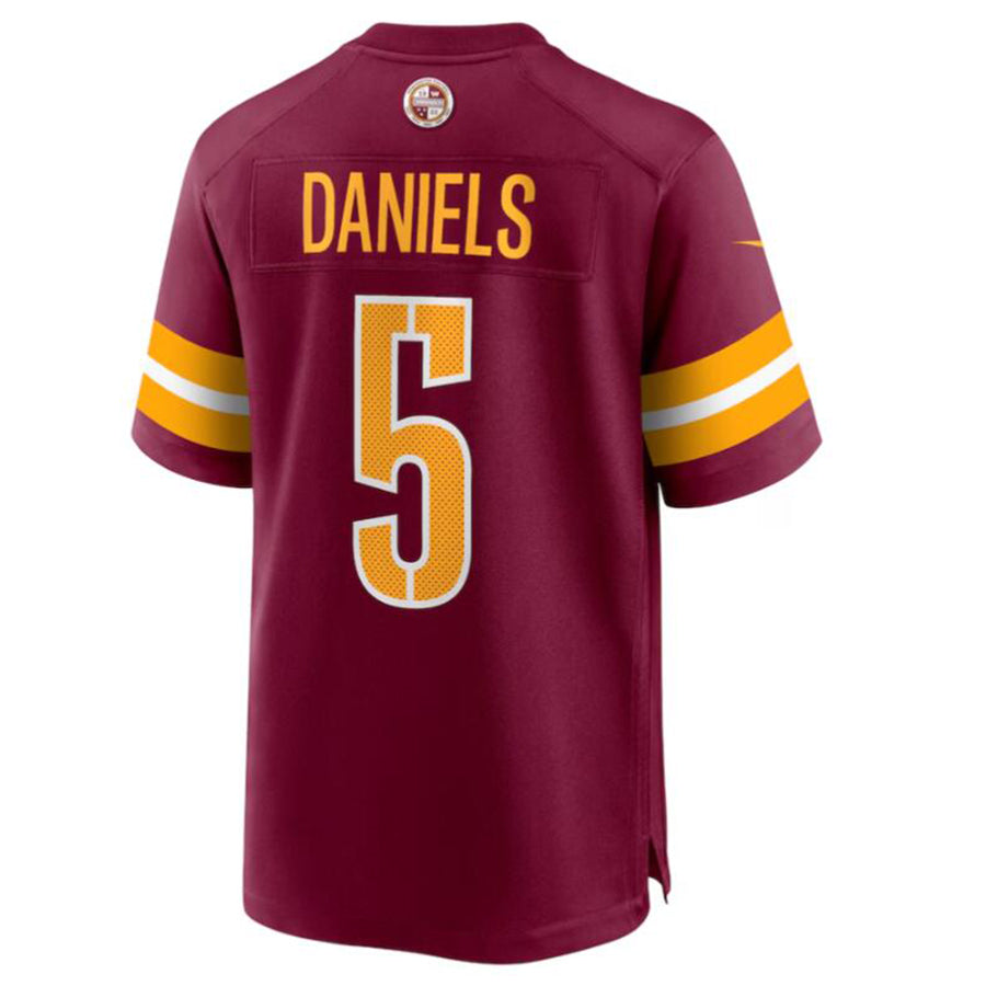 tocy W.Commanders #5 Jayden Daniels Burgundy 2024 Draft First Round Pick Player Game Stitched Jersey