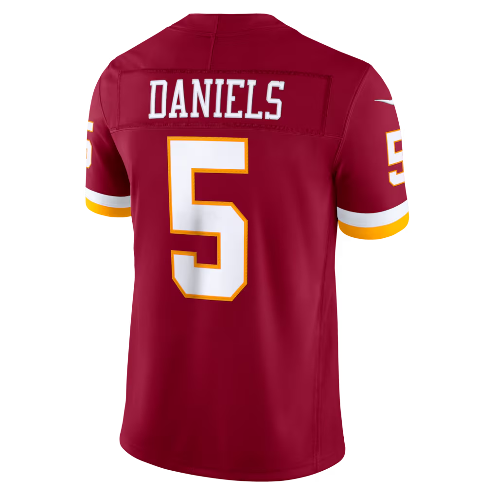 tocy W.Commanders #5 Jayden Daniels Burgundy Team Vapor F.U.S.E. Stitched Limited Jerseys