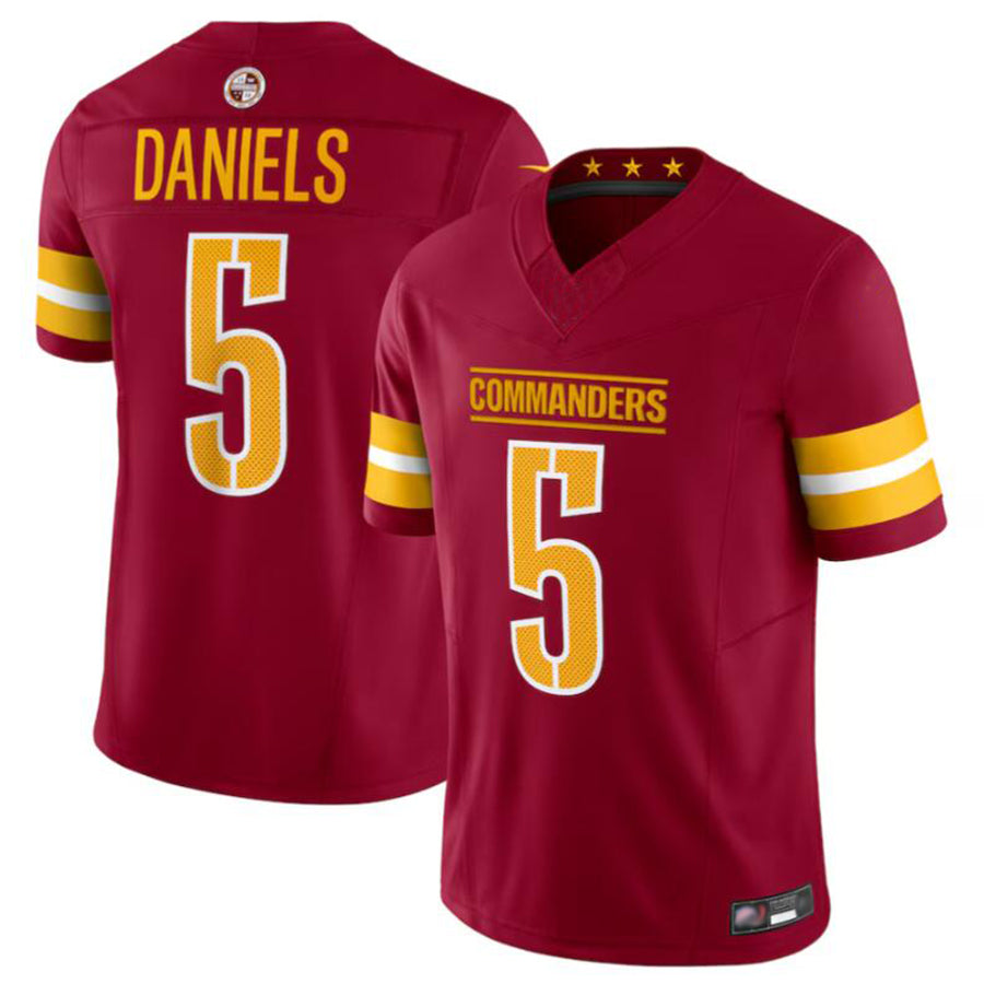 tocy W.Commanders #5 Jayden Daniels Player Burgundy Vapor F.U.S.E. Limited Stitched Jerseys