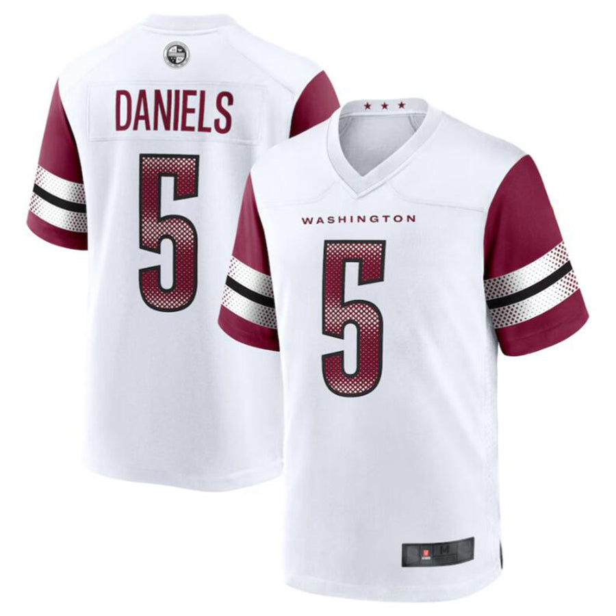 tocy W.Commanders #5 Jayden Daniels White 2024 Draft First Round Pick Player Game Stitched Jerseys